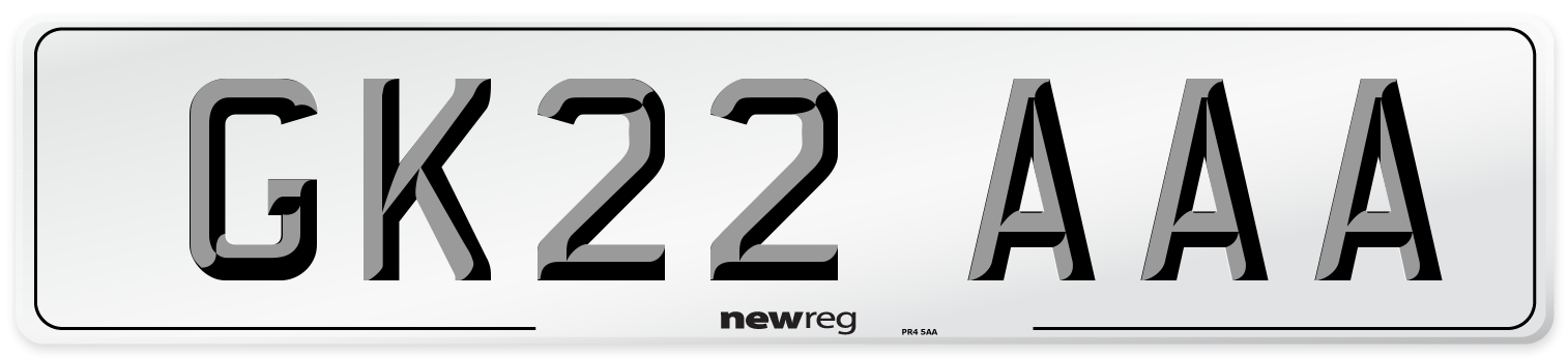 GK22 AAA Number Plate from New Reg